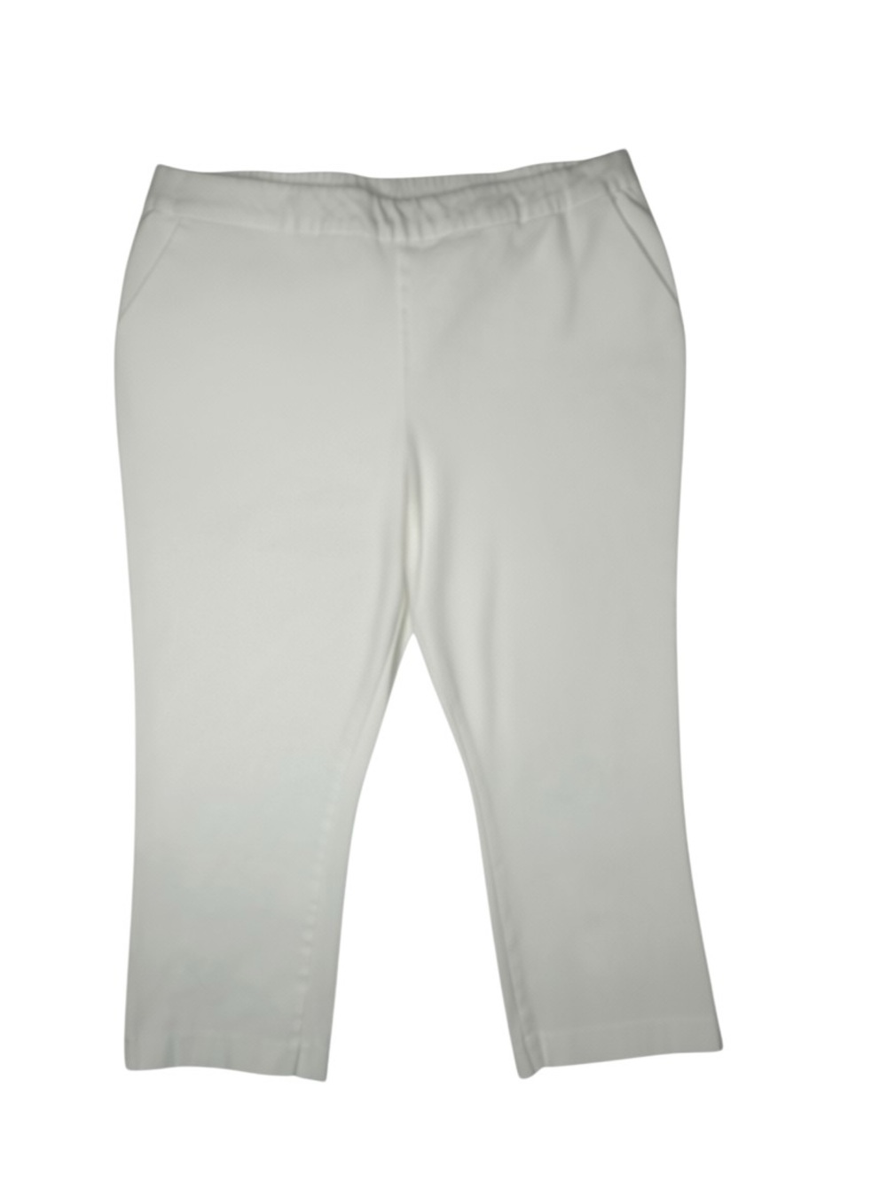 Isaac Mizrahi White Pull-On Capri Pants Women’s 18WP Plus Size Stretch Pockets